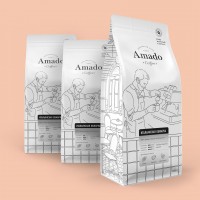 Кофе в зернах Итальянская обжарка Арабика смесь, 1000г, Amado