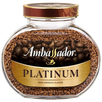 Кофе растворимый Platinum, банка 95 г, Ambassador