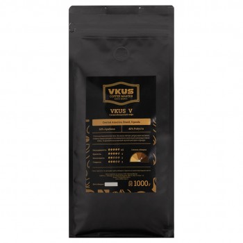 Кофе зерновой cмесь V, пакет 1 кг, VKUS