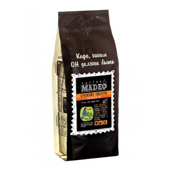 Кофе в зернах Бразилия Пиберри, пакет 200 г, Madeo