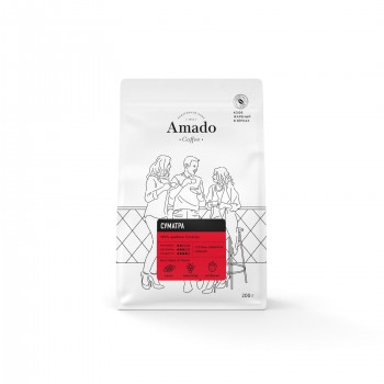 Кофе в зернах Суматра, 200 г, Amado