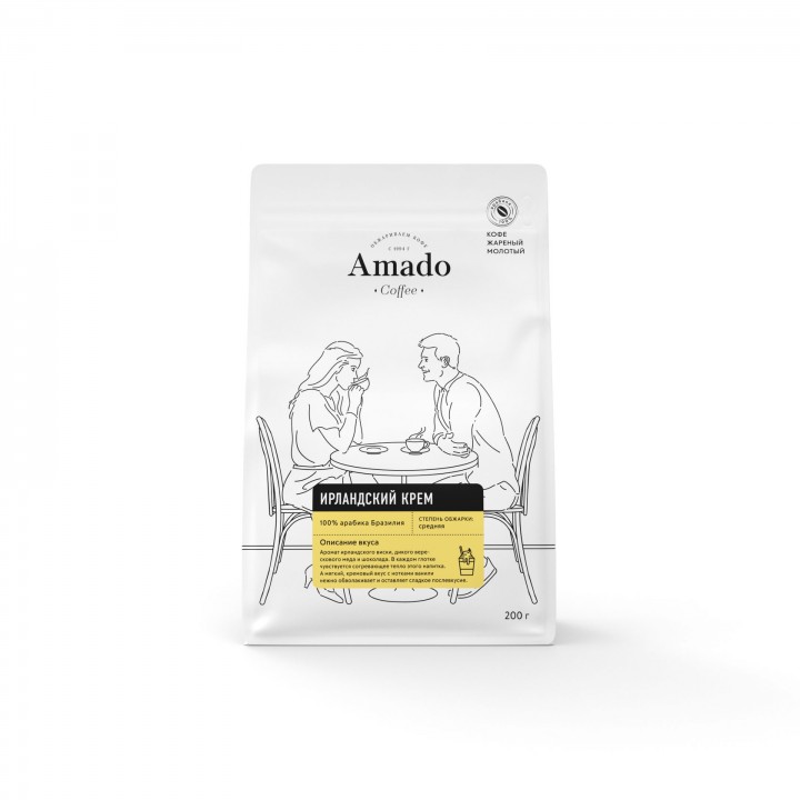 Кофе молотый ароматизированный Ирландский крем, 200г, Amado