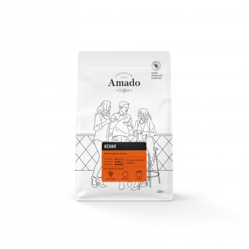 Кофе в зернах Кения, 200 г, Amado