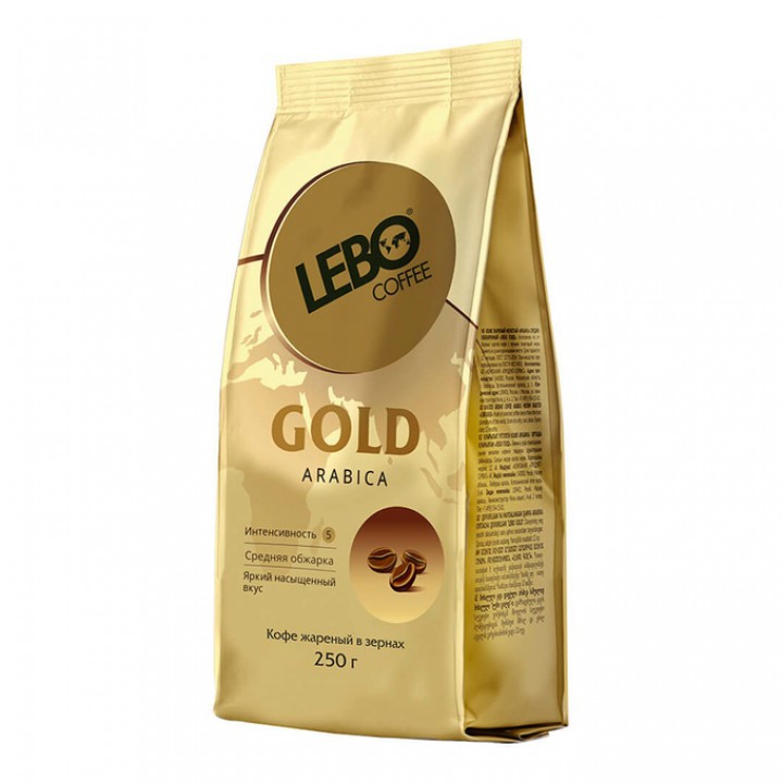 Кофе в зернах Gold, пакет 250 г, Lebo