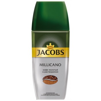 Кофе растворимый с добавлением молотого Millicano, банка 95 г, Jacobs