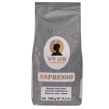 Кофе зерновой Espresso, пакет 1 кг, VKUS