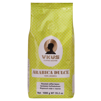 Кофе зерновой Arabica Dulce, пакет 1 кг, VKUS