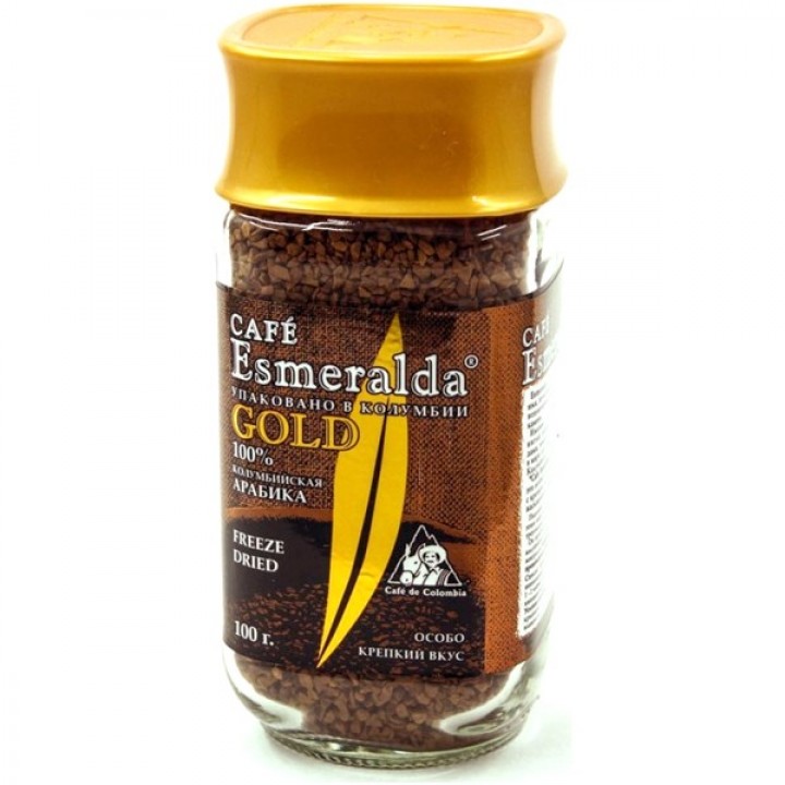 Кофе растворимый сублимированный Gold, банка 100 г, Esmeralda
