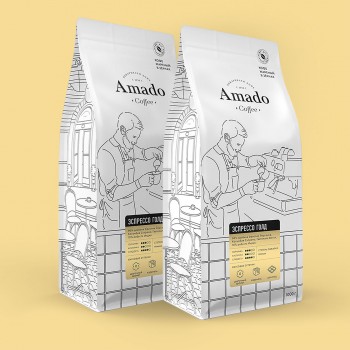 Кофе в зернах Эспрессо Голд смесь, 1000г, Amado