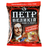 Кофе в зернах, пакет 100 г, Петр Великий
