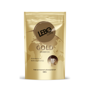 Кофе растворимый сублимированный Gold, пакет 100 г, Lebo