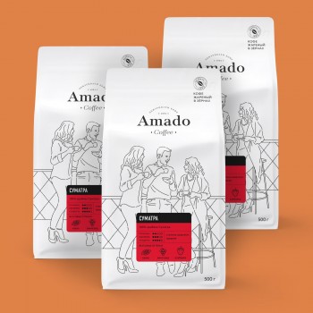 Кофе в зернах Суматра, 500 г, Amado