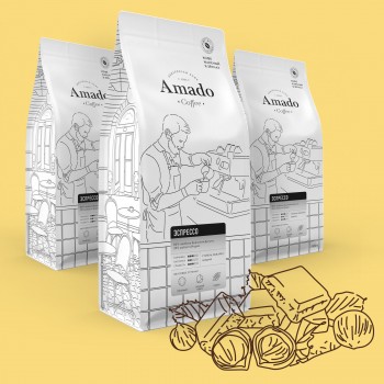 Кофе в зернах Эспрессо смесь, 1000г, Amado