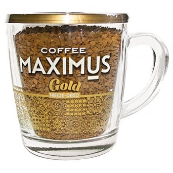 Кофе растворимый сублимированный в стеклянной кружке Gold, 70 г, Maximus