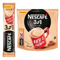 Кофе растворимый в пакетиках 3-в-1 Mild, 20 шт по 14.5 г, Nescafe