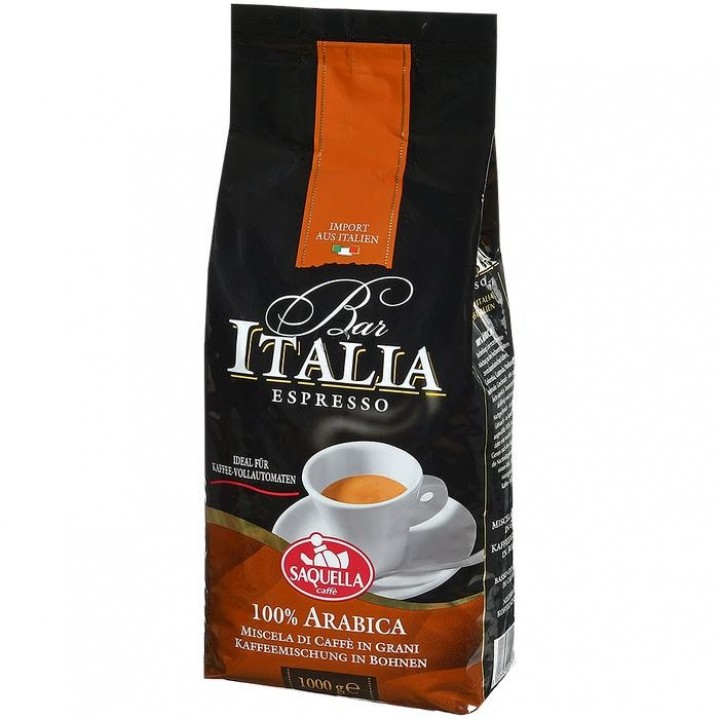 Кофе в зернах Espresso 100% Arabica, пакет 1000 г, Bar Italia