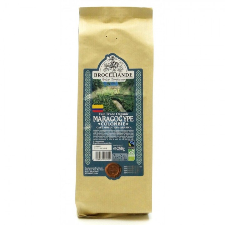 Кофе молотый Colombia Maragogype, пакет 250 г, Broceliande