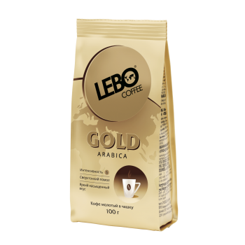 Кофе молотый для чашки Gold, пакет 100 г, Lebo