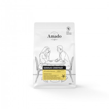 Кофе молотый ароматизированный Ванильно-сливочный, 200г, Amado