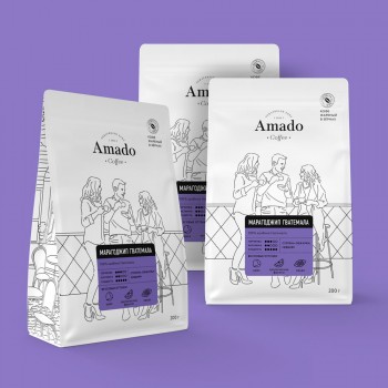 Кофе в зернах Марагоджип Гватемала, 200 г, Amado