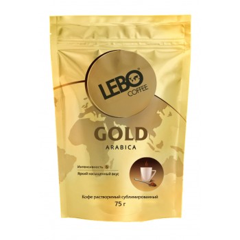 Кофе растворимый сублимированный Gold, пакет 75 г, Lebo